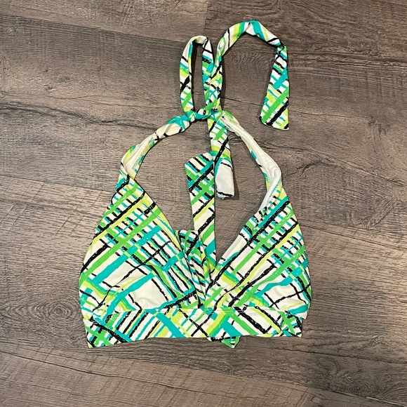 ⭐️4 for $10⭐️ Plaid Striped Bikini Halter Top - Picture 2 of 4